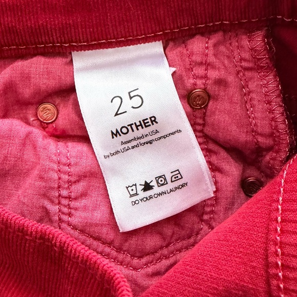 Mother Jeans The Weekender Fray Garent Red Cord  Flare Pants Size 25 - Picture 7 of 9